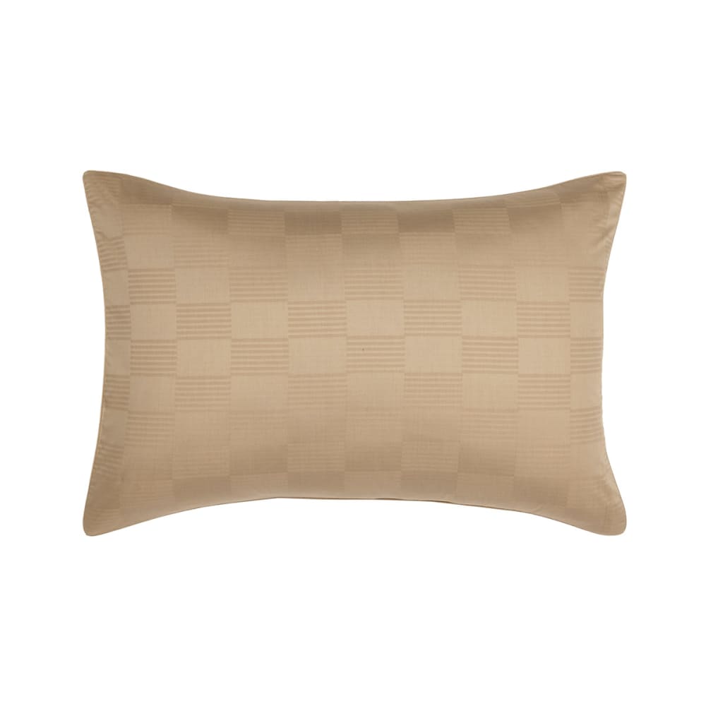 Taie d'oreiller en satin de coton beige 60 x 70 cm