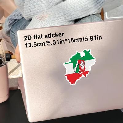 TEMU 1pc National Silhouette Federal Flag North Rhine Car Stickers For Laptop Water Bottle Car Truck Van Suv Motorcycle Vehicle Paint Window Wall Cup Toolbox Guitar Scooter Decals Auto Accessories Image