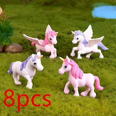 TEMU 8pcs/4pcs Fairy Garden Accessories, Statue Animal Model Fairy Garden Moss Landscape Cake Decoration Diy Container Crafts Decorative Parts Image