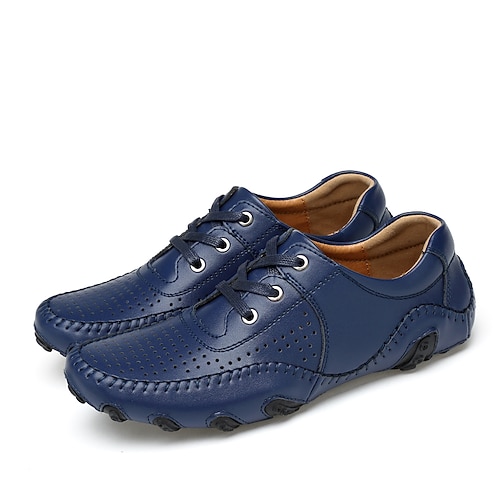 Weiße, atmungsaktive Herren-Wanderschuhe mit Aussparungen – lässige Sommer-Loafer mit weicher Sohle zum Autofahren, für den Strandurlaub, zum Erkunden der Stadt und für ganztägigen Komfort bei heißem Wetter Image