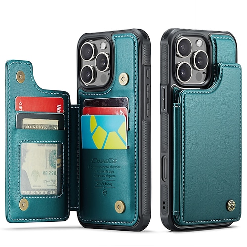 Handy Hülle Handyhüllen Für iPhone 17 Pro Max 17 Air 16 15 14 Pro Max Plus 16e 13 12 11 Pro Max Flip-Cover Ständer Stoßfest TPU PU-Leder Image