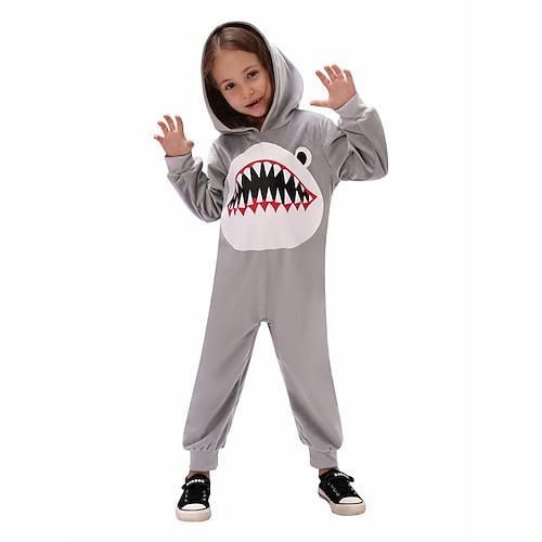 Karnevalskostüm 2026 Hai Karneval Kigurumi-Pyjamas Onesies Märchen Tier Cosplay Kinder Jungen Mädchen Halloween Karneval Leistung Pädagogisches Ankleiden Verkleidung für Schulveranstaltungen Image