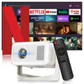 Proiettore HT23 Plus Mini video LED portatile Android11 650 ANSI WIFI6 SmartProjector per videoproiettore Home Cinema 1080P 4K Nuovo