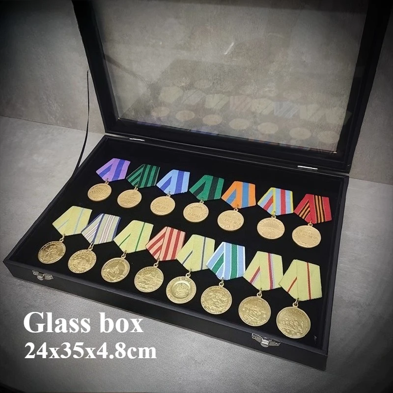 Nachbildung der Schlacht der Sowjetunion Medaillen SET 15 Stück/Packung mit Glasbox Military Fans Collection Crafts Image
