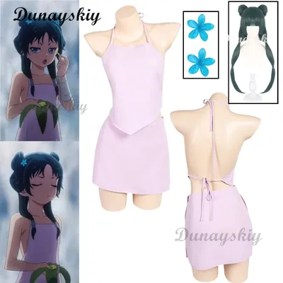 Anime Apotheker Tagebuch Maomao Cosplay Bademantel Kostüm Perücke Fantasie Rosa Unterwäsche Kleidung Image