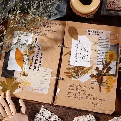 PET-Aufkleber, 40 Designs, Gräser, Blumen, natürliche Wildnis-ästhetische Texturen für Kunsttagebücher Image