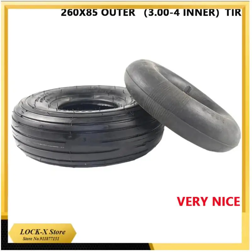 260x85 Reifen und Schlauch 3.00-4 (10 Zoll) Knobby Scooter, ATV und Go Kart Reifen und Schlauchreifen Gute Qualität Image