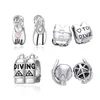 Huoonew Fit Original Pan Charm Armband 925 Silber Tauchen Schuh Helm Kleid Ausrüstung Perle Für Die Herstellung Von Teenager Berloque