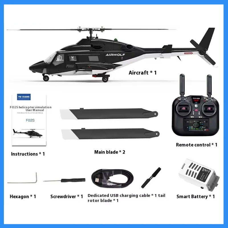 Yuxiang F02s Flying Wolf Bewaffneter ferngesteuerter Hubschrauber GPS-Positionierung Automatische Rückkehr 1:34 ferngesteuertes Flugzeug 6-Kanal