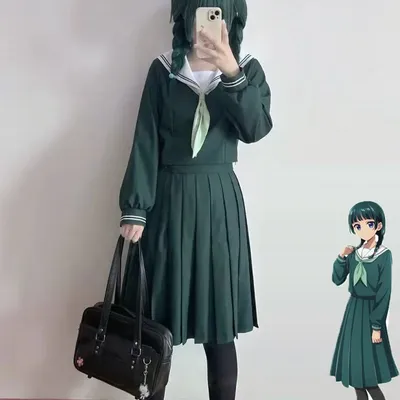 ANIMECC auf Lager Maomao Cosplay Apothecary Diaries Anime Grüne Perücke JK Sailor Uniform Rock Halloween Party Outfits für Frauen Image