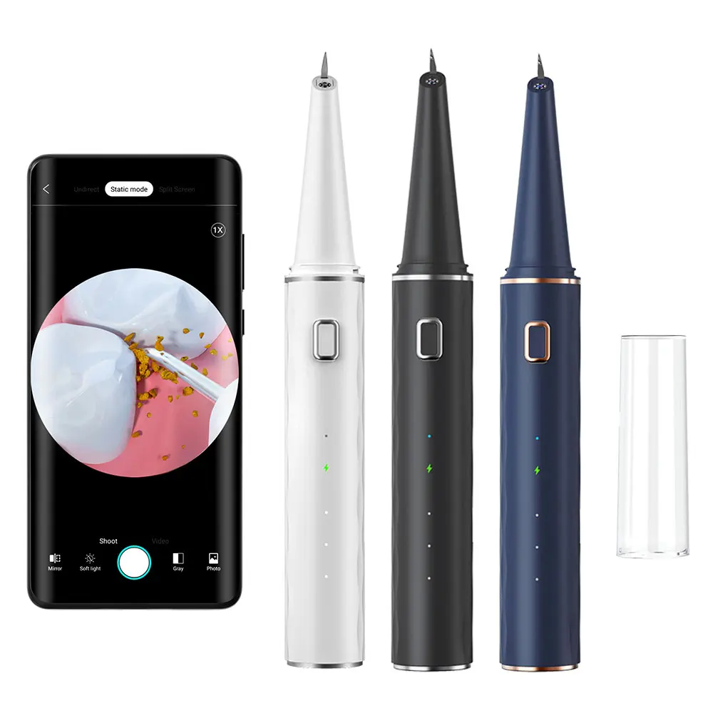Elektrischer Dental-Scaler für Zähne, 4 LEDs, Zahnsteinfleck, Ultraschallzahn, 1200 mAh, sauberer Stein, Gesundheitswesen, 4 Achsen, IPX7 Image