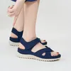 Sommer Frauen Flache Sandalen Marke Frau Sommer Urlaub Schuhe Böhmen Stil Moderne Sandalen Rosa Blau Große Größe 42 DX361