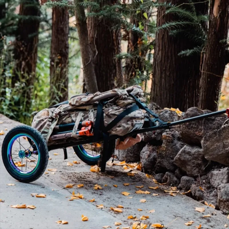 Outdoor-Wander-Fahrradanhänger aus Titanlegierung, leicht, tragbar, faltbar, universell, große Kapazität, Camping-Fahrradanhänger Image