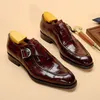 Retro Männer Kleid Schuhe Business Loafers Slip auf Spitz Leder Schuhe Party Formale Schuh Handgemachte Casual Männer Schuhe Plus Größe 48