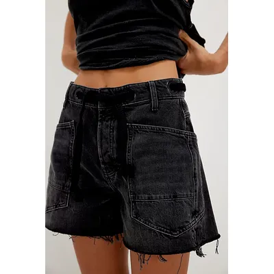 We The Free Moxie Barrel Shorts at Free People in Night Hawk, Size: 31