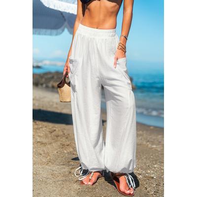 Light Wave White Cover-Up Pants