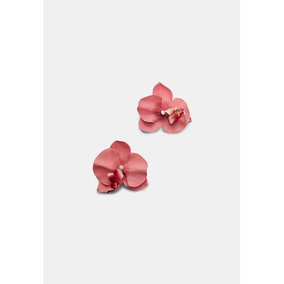 Stradivarius Set of 2 orchid flower hair clips Pink OS