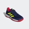 Tennisschuh ADIDAS PERFORMANCE "GAMESPEC KIDS", Gr. 35, blau (dunkelblau, lucid lemon, cloud weiß), Textil, Synthetik, sportlich, Schuhe