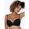 Push-up-BH DORINA "Claire", Damen, Gr. 80, Cup C, schwarz, Spitze, Obermaterial: 84% Polyamid, 16% Elasthan, unifarben, feminin, BHs, für maximales Volumen, extra dicke Kissen, 3/4 Cup