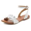 Sandale LASCANA "Sommerschuh", Damen, Gr. 35, weiß, Obermaterial: 100% Ziegenleder. Futter: 100% Schweinsleder. Decksohle: 100% Rindsleder. Laufsohle: 100% Synthetik, unifarben, modisch, Schuhe Riemchensandale, Sandalette, Sommerschuh, offener Schuh...