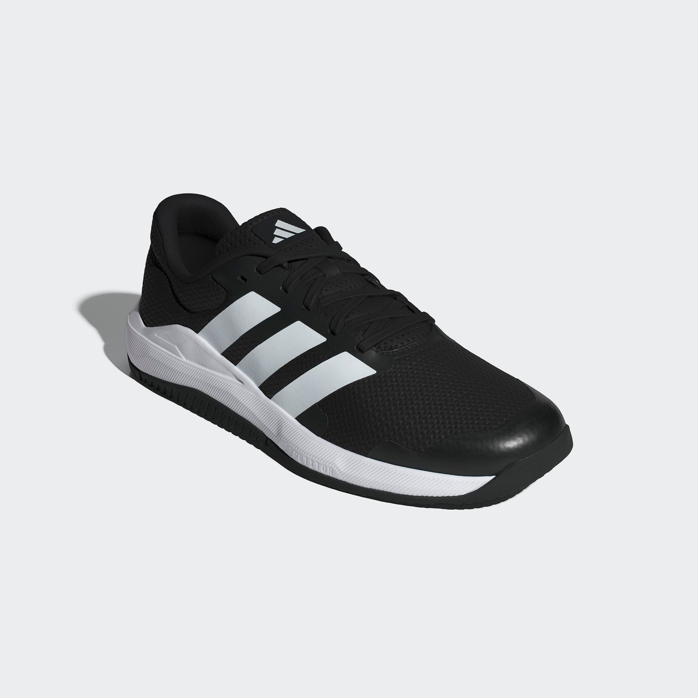 Trainingsschuh ADIDAS PERFORMANCE "DROPSET BASE", Herren, Gr. 42,5, weiß (core schwarz, cloud weiß, lucid rot), Textil, Schuhe