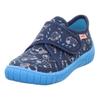 Hausschuh SUPERFIT "BILL WMS: Mittel", Kinder, Gr. 23, blau (dunkelblau kombiniert), Baumwolle, casual, Schuhe, Klettschuh mit Klettverschluss, Größenschablone zum Download