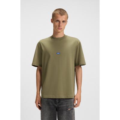 T-Shirt HUGO BLUE "Nieros", Herren, Gr. XXL, open grün345, Single Jersey, Obermaterial: 100% Baumwolle, casual, regular fit hüftlang, Rundhals, Kurzarm eingesetzt normaler Saum, Shirts, mit Logo-Patch Image