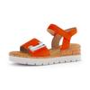 Keilsandalette GABOR "GENUA", Damen, Gr. 40, orange, Ziegenveloursleder, feminin, Schuhe, Riemchensandale, Komfortschuh, Schmuckelement, G-Weite