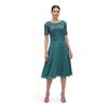 Cocktailkleid VERA MONT "Vera Mont Damen Cocktailkleid mit Spitze", Damen, Gr. 48, Normalgrößen, grün (schwarz emerald), Obermaterial: 100% Polyester. Futter: 100% Polyester., feminin, ausgestellt kurz, Rundhals, 3/4-Ärmel, Kleider, Spitze
