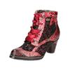 Schnürstiefelette LAURA VITA "LAURA VITA Stiefelette Leder/Textil", Damen, Gr. 36, pink, rot, Leder, Textil, casual, Schuhe