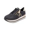 Sneaker REMONTE "Remonte Sneaker Leder", Damen, Gr. 39, schwarz, Leder, casual, Schuhe