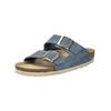 Hausschuh ROHDE "Rohde Pantoletten Veloursleder", Damen, Gr. 40, blau (jeans), Veloursleder, casual, Schuhe