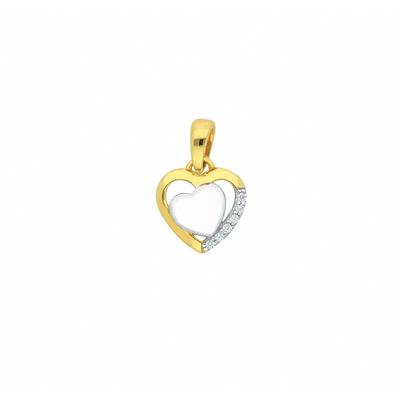 Herzkette ADELIA´S "Halskette - Herzkette mit Anhänger Herz mit Zirkonia aus 333", gold, Halsketten, Damen, Gelbgold 333-Gold, Gelbgold 333, Gold, Schmuckset mit bis 45 cm stufenlos verstellbarer 925 Silber Halskette Image