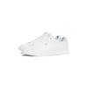 Plateausneaker TOMMY HILFIGER "SPORTY SNEAKER", Damen, Gr. 41, blau (ecru, hellblau), Nappaleder, sportlich, Schuhe, Freizeitschuh, Halbschuh, Schnürschuh mit Logoflaggen-Emblem