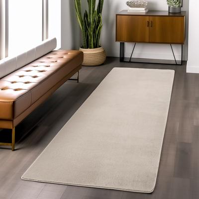 Teppich AYYILDIZ TEPPICHE "JOY 1400", beige (creme), B:80cm H:11mm L:150cm, Polyester, Teppiche, auch Läufer, uni Kurzflor, Wohnzimmer, Kinderzimmer Image