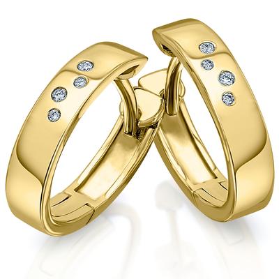 Paar Creolen ONE ELEMENT "0.04 ct Diamant Brillant Ohrringe Creolen", gold, Ohrringe, Damen, Damen, 0,04 ct mit Diamant, Gelbgold 585-Gold-Diamanten, Gelbgold 585, Gold, Diamanten, aus 585 Gelbgold – ein stilvolles Accessoire für Damen mit Geschmack Image