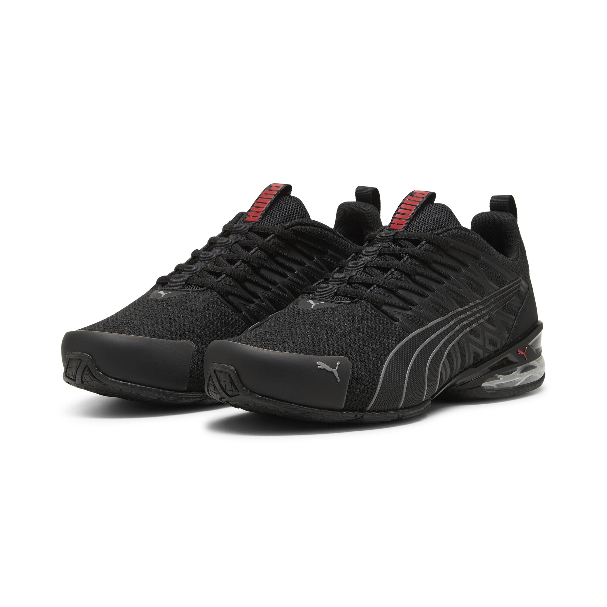 Trainingsschuh PUMA "Voltaic Evo Sneakers Erwachsene", Damen, Gr. 37, schwarz (schwarz stormy slate for all time rot gray), Obermaterial: Synthetik, Textil; Futter: Textil; Innensohle: Textil; Laufsohle: Gummi, Schuhe