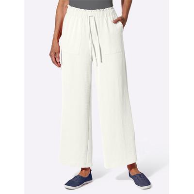 Schlupfhose CLASSIC BASICS, Damen, Gr. 48, Normalgrößen, beige (ecru), 100% Polyester, unifarben, Hosen Image