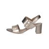 Riemchensandale CAPRICE "Caprice Sandalen Leder", Damen, Gr. 37, grau (platin), Leder, casual, Schuhe
