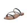 Pantolette GEOX "Geox Pantoletten Leder", Damen, Gr. 38, schwarz (schwarz, silber), Leder, casual, Schuhe