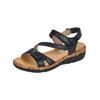 Riemchensandale REMONTE "Remonte Sandalen Leder", Damen, Gr. 38, schwarz, Leder, casual, Schuhe