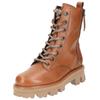 Schnürstiefelette PAUL GREEN "Paul Green Stiefelette Glattleder", Damen, Gr. 37,5, braun (cognac), Glattleder, casual, Schuhe