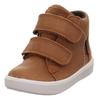 Lauflernschuh SUPERFIT "SUPIES WMS: mittel", Kinder, Gr. 24, braun, Nappaleder, Textil, unifarben, casual, Schuhe, Barfußschuh mit zwei Klettverschlüssen, Größenschablone zum Download