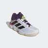 Handballschuh ADIDAS PERFORMANCE "COURT STABIL HALLENSCHUH", Gr. 46, cloud weiß, aurora metallic, aurora plum, Textil, Synthetik, sportlich, Schuhe, besonders geeignet für Handball und Volleyball