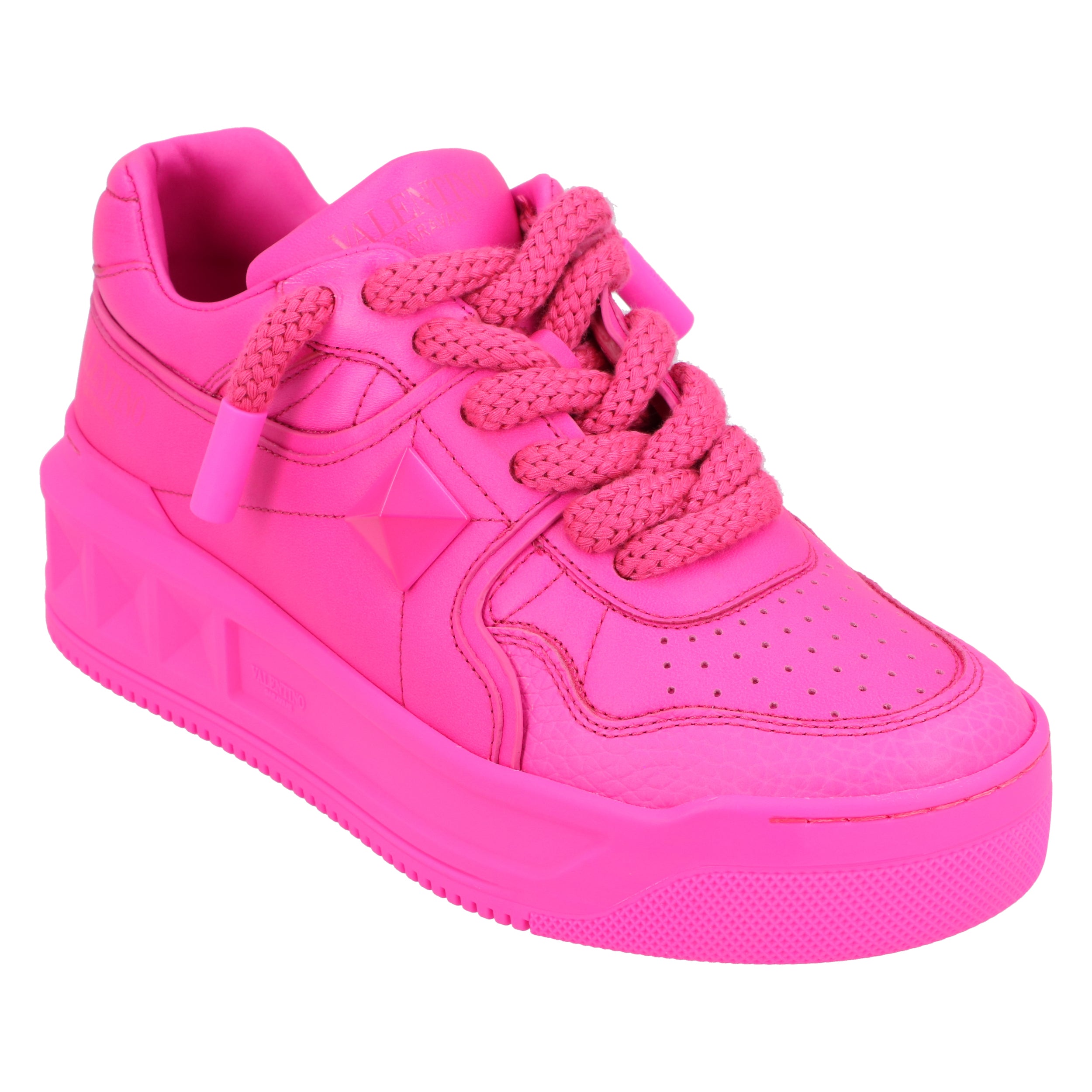 Valentino One Stud XL Leder-Sneakers Rosa