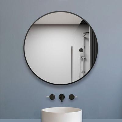 Biubiubath - 50cm Schwarzer Rahmen Rund Dekorativer Wandspiegel Kosmetikspiegel für Schlafzimmer Image