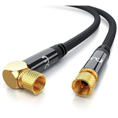 Primewire - hdtv Satellitenkabel gewinkelt mit Braiding - 135Db - 75 Ohm - Stoffummantelung - 12,5 m Image