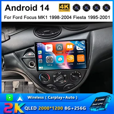 Android 14 für ford fiesta 2016-2018 fokus mk1 2013-2018 autoradio 2 din android stereo carplay autoradio kopf gerät auto
