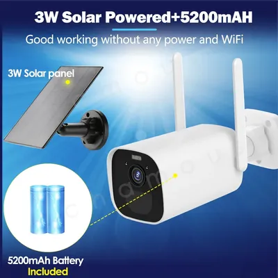 3MP Wifi Solar Kamera Outdoor Wireless Sicherheit Kugel Kamera Mit 3W Solar Panel Smart Home CCTV Video Überwachung wasserdicht