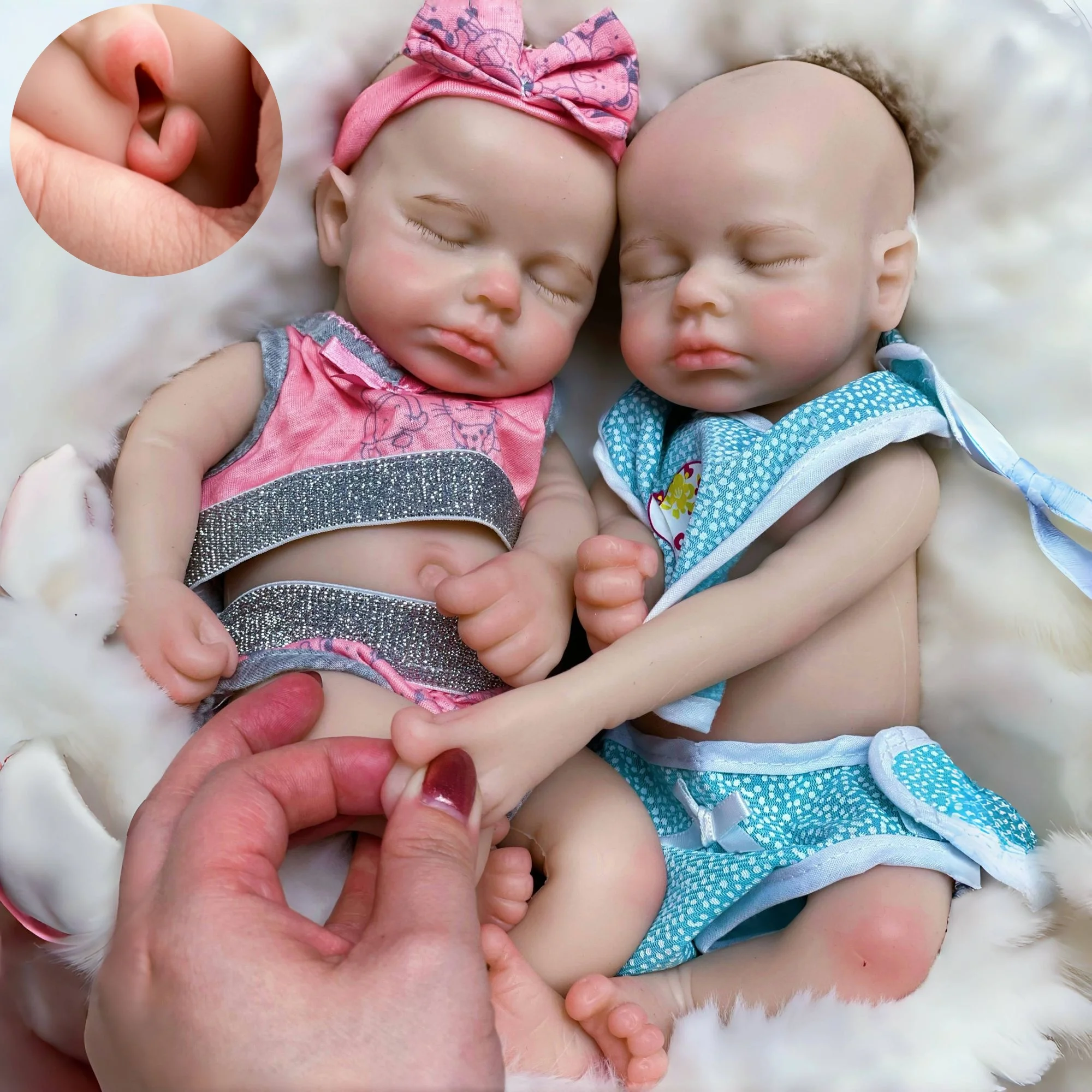 13 Zoll Offener Mund Loulou Bebe Mädchen Und Junge Reborn Puppen Ganzkörper Weiche Silikon Neugeborenen Puppen wiedergeboren de silikon echte soi